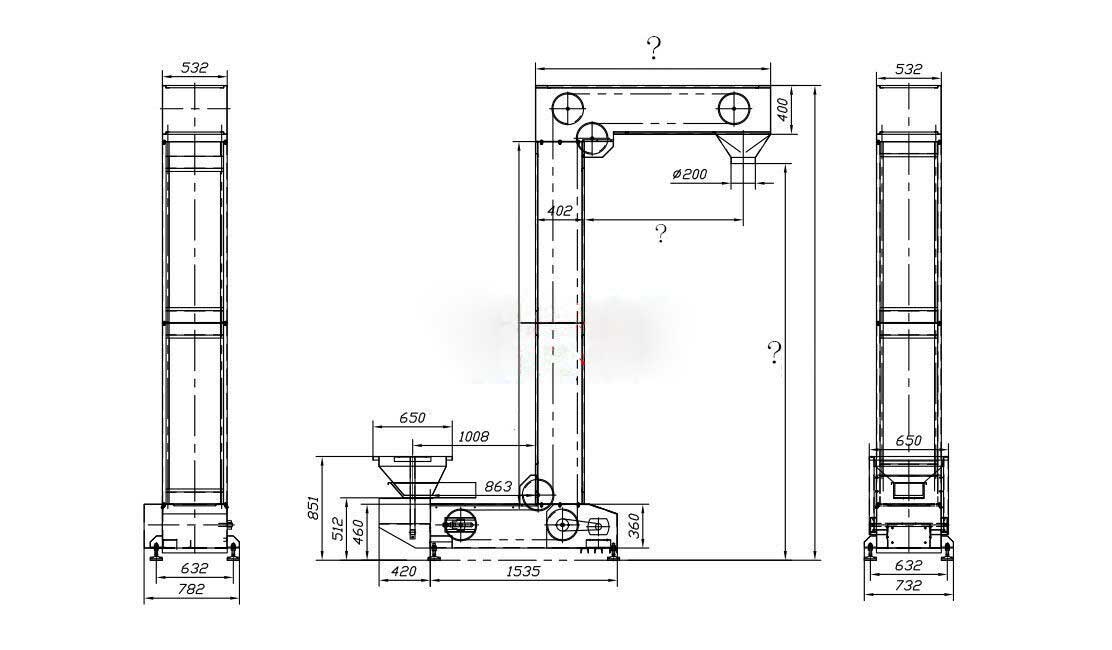 Z型斗式提升機工作原理結(jié)構圖